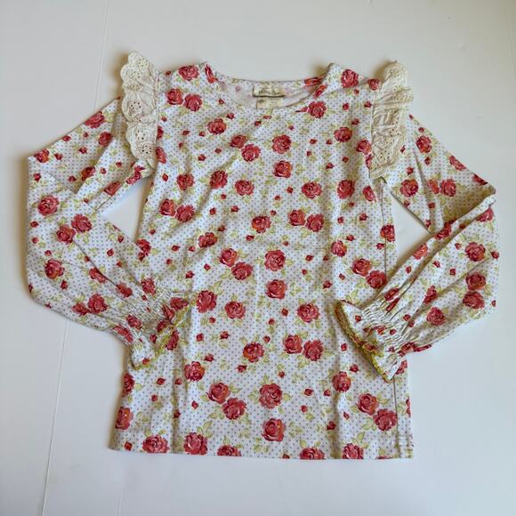 Matilda Jane Georgia It's A Wonderful Parade Floral Ruffle Top 6 - Picture 2 of 9